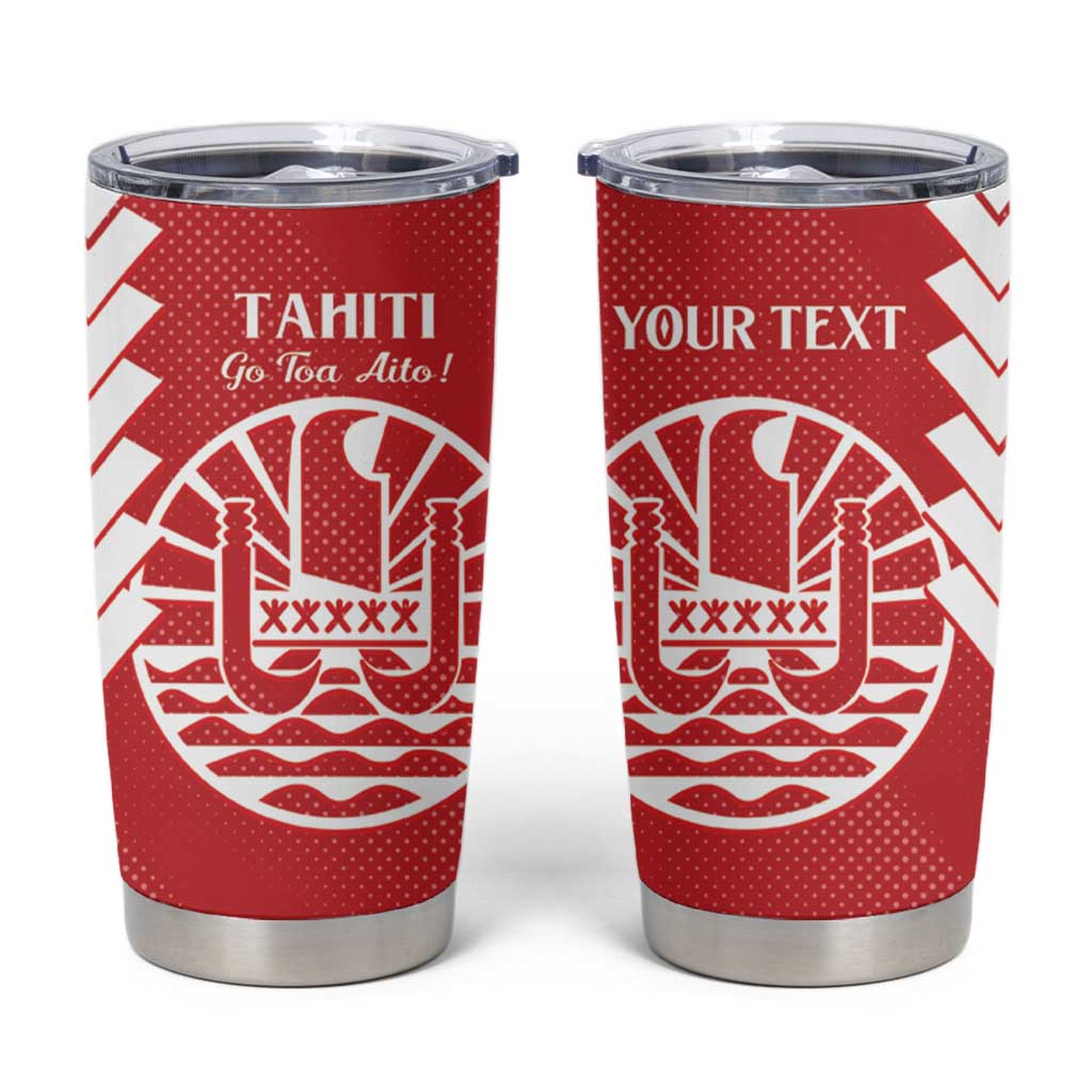 Custom Tahiti Football Tumbler Cup Go Toa Aito LT14 Red - Polynesian Pride