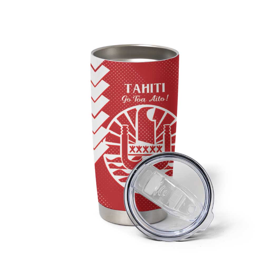 Custom Tahiti Football Tumbler Cup Go Toa Aito LT14 - Polynesian Pride