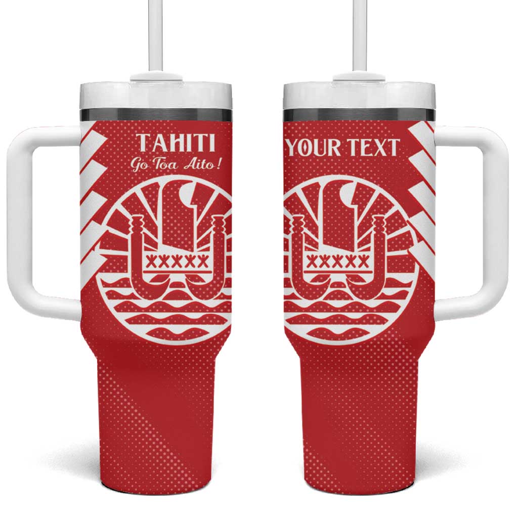 Custom Tahiti Football Tumbler With Handle Go Toa Aito