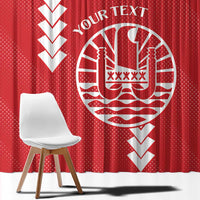 Custom Tahiti Football Window Curtain Go Toa Aito LT14 - Polynesian Pride