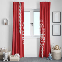 Custom Tahiti Football Window Curtain Go Toa Aito LT14 - Polynesian Pride