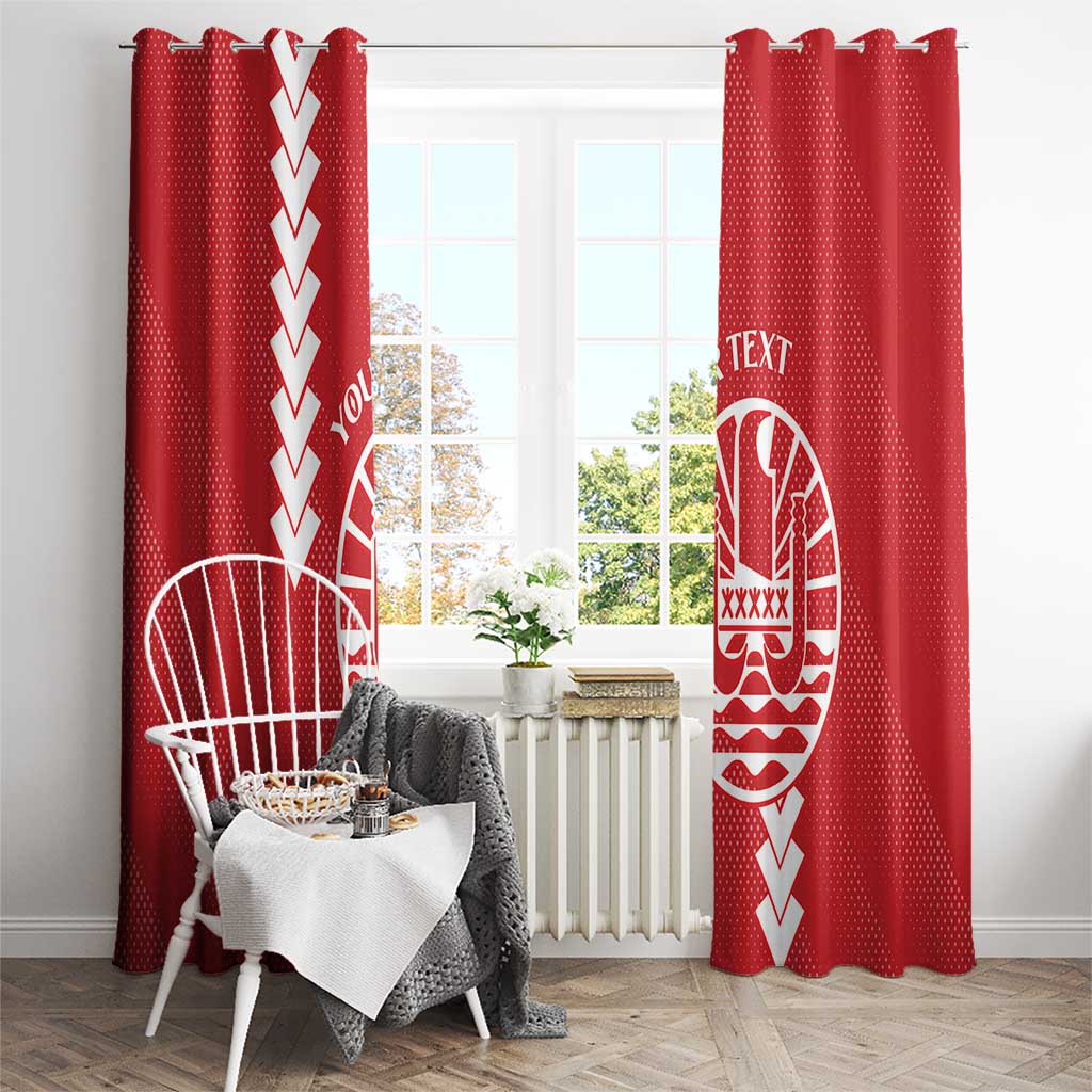 Custom Tahiti Football Window Curtain Go Toa Aito LT14 - Polynesian Pride
