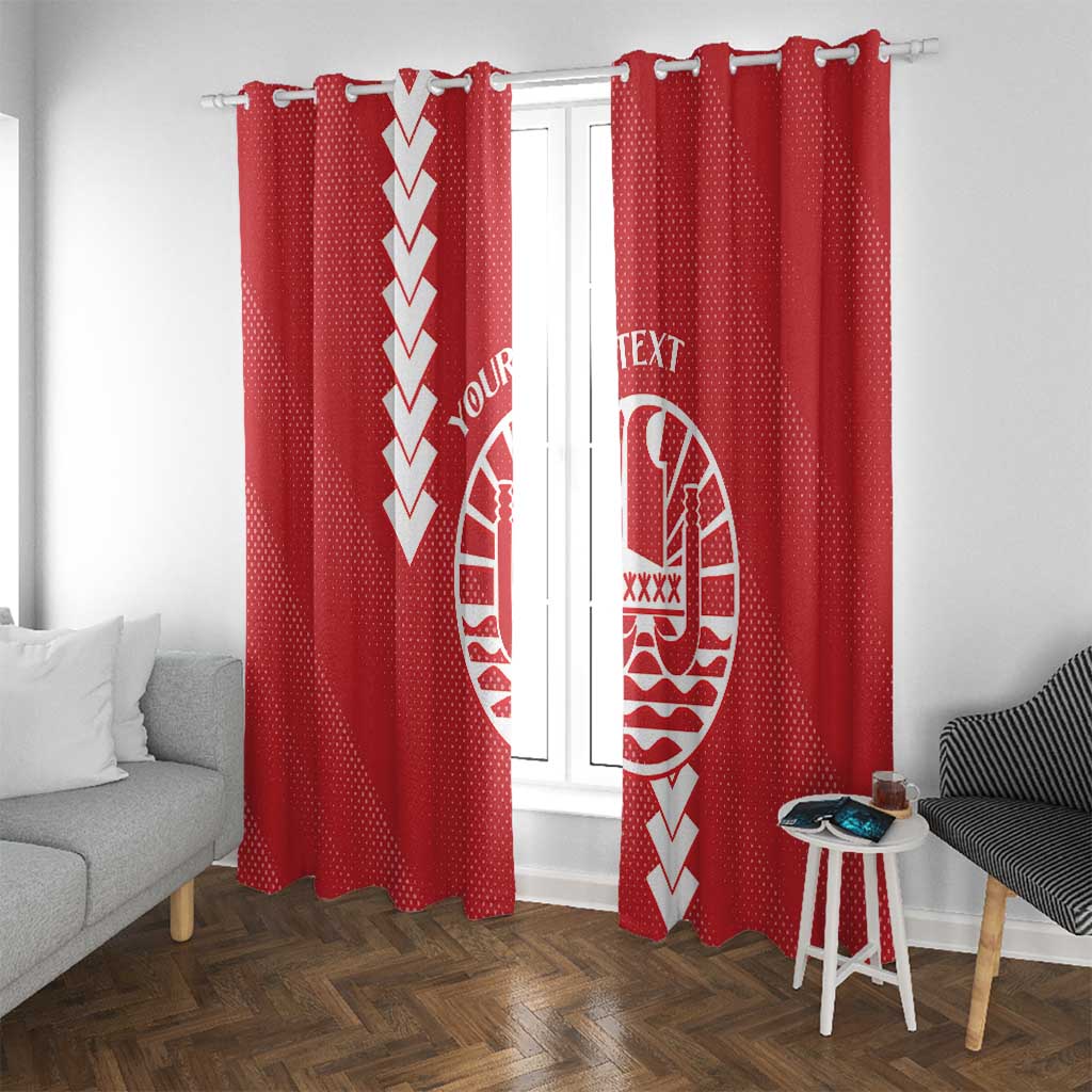 Custom Tahiti Football Window Curtain Go Toa Aito LT14 With Grommets Red - Polynesian Pride