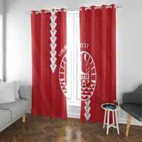 Custom Tahiti Football Window Curtain Go Toa Aito LT14 With Grommets Red - Polynesian Pride