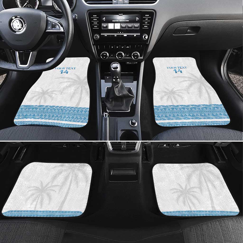Fiji Tapa Football Car Mats Go Bula Boy! LT14 Set 4pcs White - Polynesian Pride