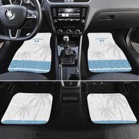 Fiji Tapa Football Car Mats Go Bula Boy! LT14 Set 4pcs White - Polynesian Pride