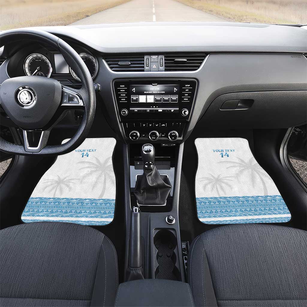 Fiji Tapa Football Car Mats Go Bula Boy! LT14 Set 2pcs - Front White - Polynesian Pride