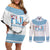 Custom Fiji Tapa Football Couples Matching Off Shoulder Short Dress and Long Sleeve Button Shirt Go Bula Boy!