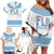 Custom Fiji Tapa Football Family Matching Off Shoulder Short Dress and Hawaiian Shirt Go Bula Boy!