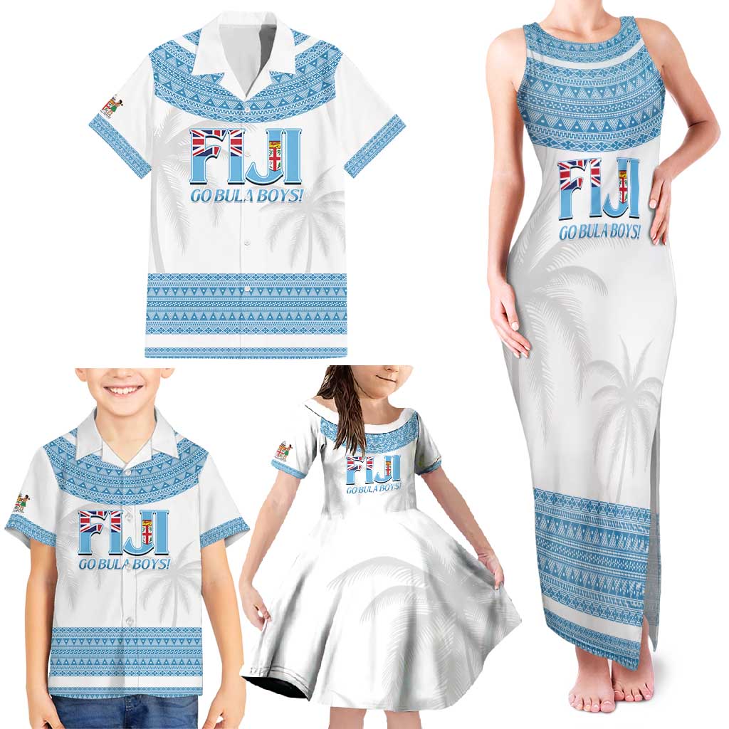 Custom Fiji Tapa Football Family Matching Tank Maxi Dress and Hawaiian Shirt Go Bula Boy!