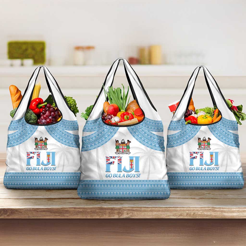 Fiji Tapa Football Grocery Bag Go Bula Boy! LT14 3-pack One Size White - Polynesian Pride