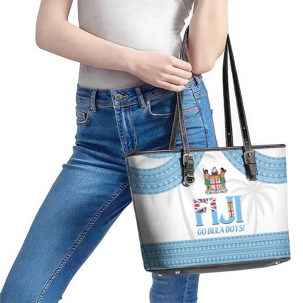 Fiji Tapa Football Leather Tote Bag Go Bula Boy! LT14 - Polynesian Pride
