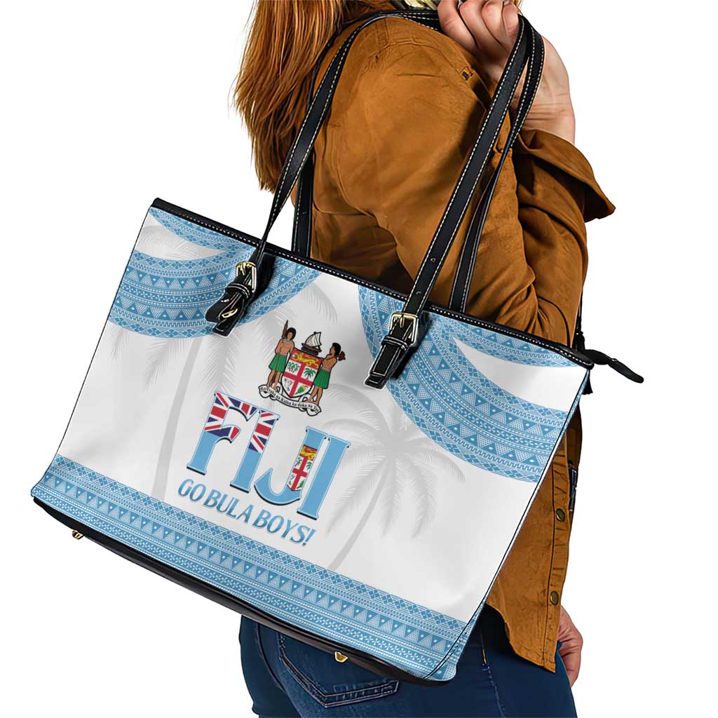 Fiji Tapa Football Leather Tote Bag Go Bula Boy! LT14 - Polynesian Pride