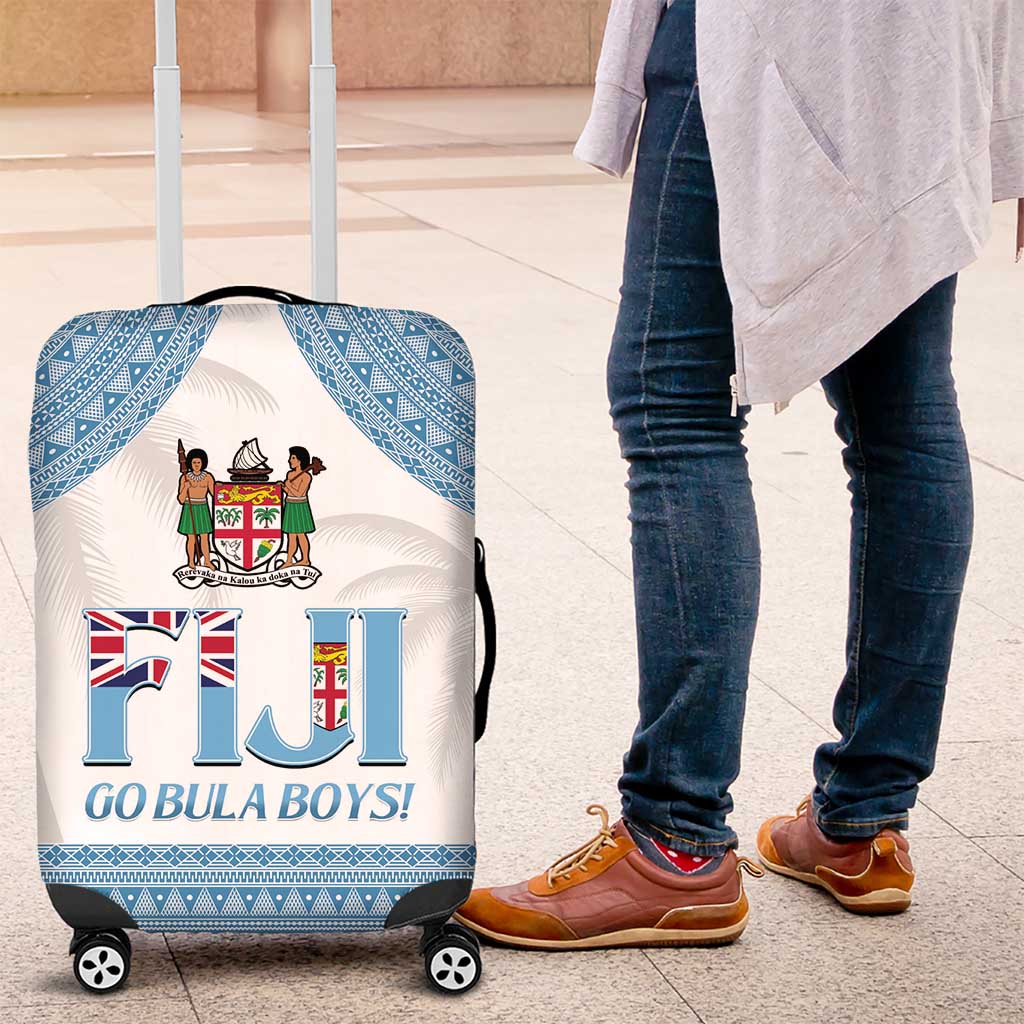 Fiji Tapa Football Luggage Cover Go Bula Boy! LT14 White - Polynesian Pride