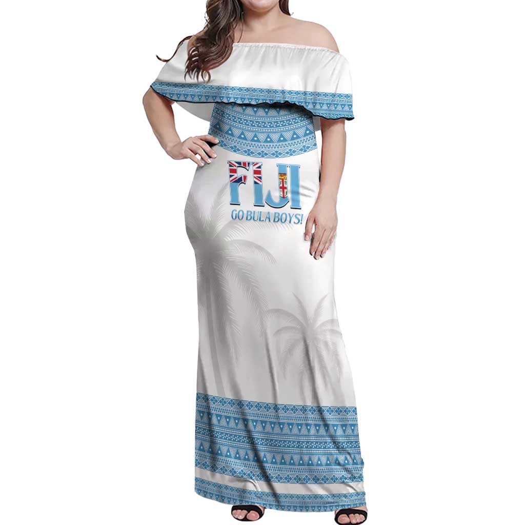 Custom Fiji Tapa Football Off Shoulder Maxi Dress Go Bula Boy!