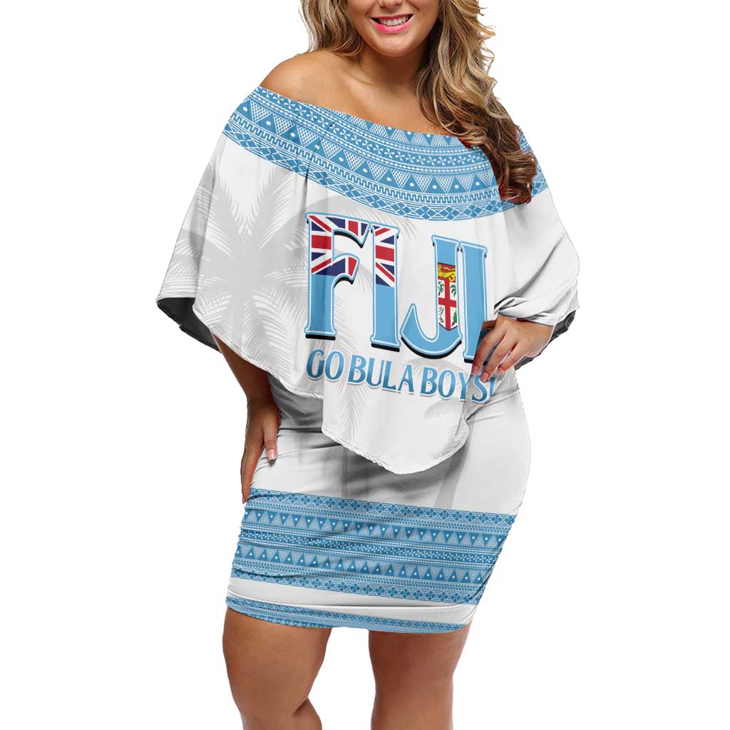 Custom Fiji Tapa Football Off Shoulder Short Dress Go Bula Boy!