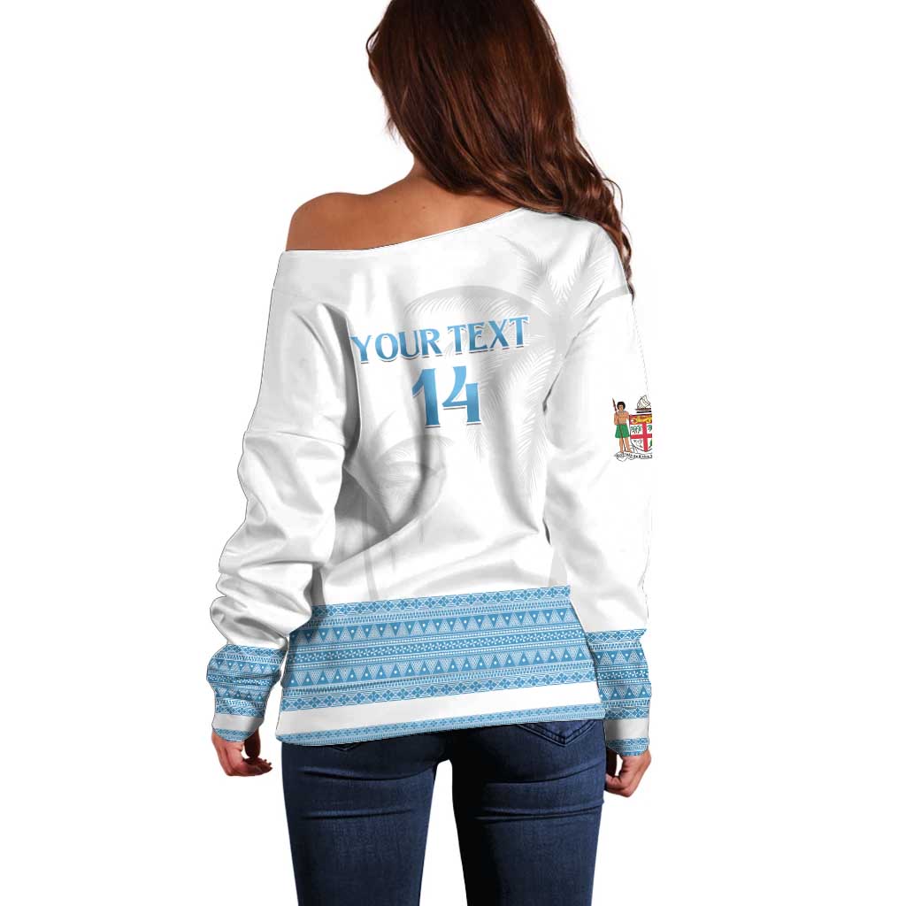 Custom Fiji Tapa Football Off Shoulder Sweater Go Bula Boy! LT14 - Polynesian Pride