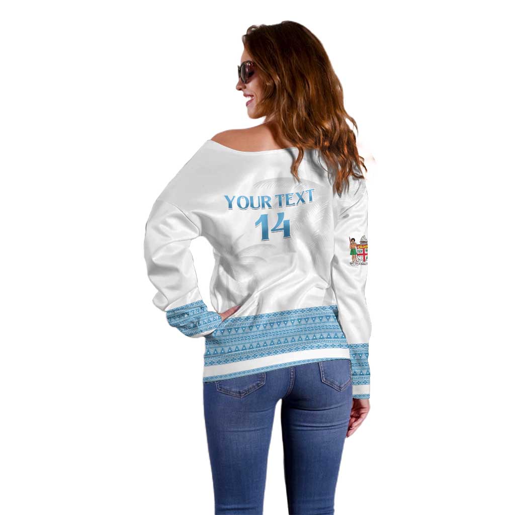 Custom Fiji Tapa Football Off Shoulder Sweater Go Bula Boy! LT14 - Polynesian Pride