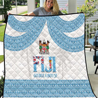 Fiji Tapa Football Quilt Go Bula Boy! LT14 White - Polynesian Pride