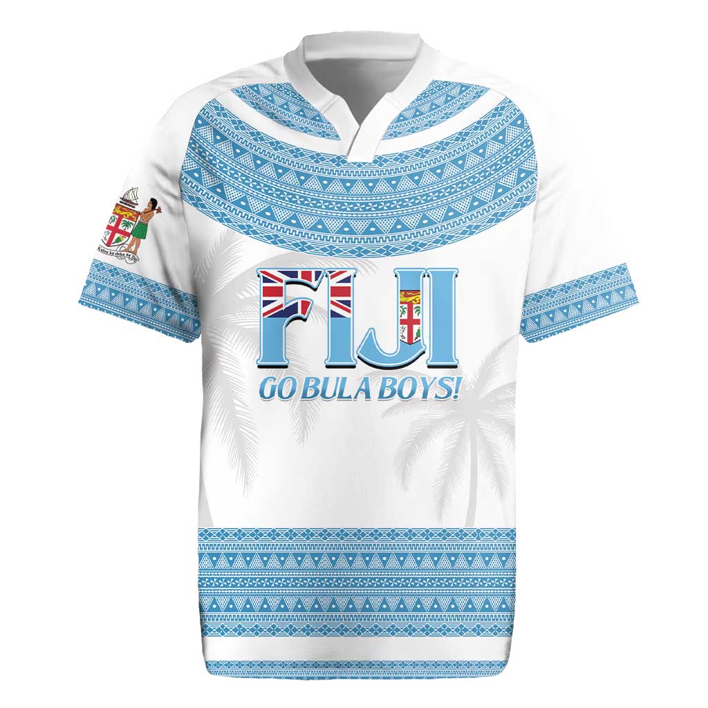 Custom Fiji Tapa Football Rugby Jersey Go Bula Boy! LT14 White - Polynesian Pride