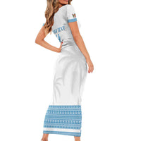 Custom Fiji Tapa Football Short Sleeve Bodycon Dress Go Bula Boy! LT14 - Polynesian Pride