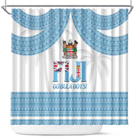 Fiji Tapa Football Shower Curtain Go Bula Boy! LT14 White - Polynesian Pride