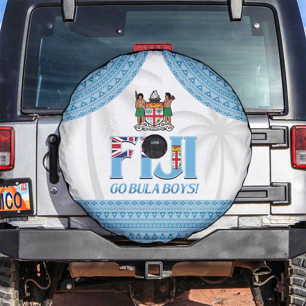 Fiji Tapa Football Spare Tire Cover Go Bula Boy! LT14 White - Polynesian Pride
