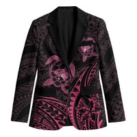 Pink Black Polynesia Floral Sea Turtle Blazer LT14 Unisex Black - Polynesian Pride