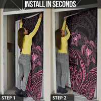 Pink Black Polynesia Floral Sea Turtle Door Cover LT14 - Polynesian Pride