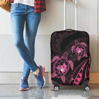 Pink Black Polynesia Floral Sea Turtle Luggage Cover LT14 - Polynesian Pride