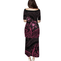 Pink Black Polynesia Floral Sea Turtle Puletasi LT14 - Polynesian Pride