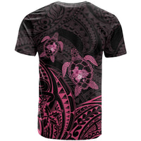Pink Black Polynesia Floral Sea Turtle T Shirt LT14 - Polynesian Pride
