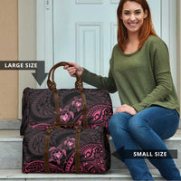 Pink Black Polynesia Floral Sea Turtle Travel Bag LT14 - Polynesian Pride