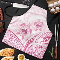 Pink White Polynesia Floral Sea Turtle Apron LT14 White - Polynesian Pride