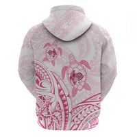 Pink White Polynesia Floral Sea Turtle Hoodie LT14 - Polynesian Pride