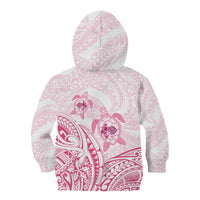 Pink White Polynesia Floral Sea Turtle Kid Hoodie LT14 - Polynesian Pride