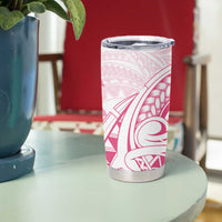 Pink White Polynesia Floral Sea Turtle Tumbler Cup LT14 - Polynesian Pride