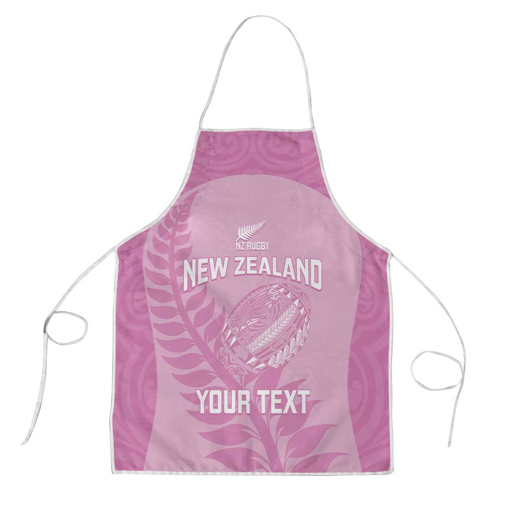 Custom New Zealand Silver Fern Rugby 2025 Apron All Black Aotearoa Maori Pink LT14 Pink - Polynesian Pride