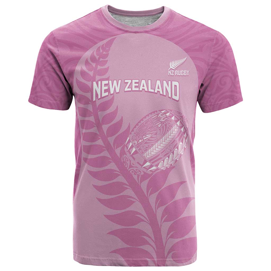 Custom New Zealand Silver Fern Rugby 2025 T Shirt All Black Aotearoa Maori Pink LT14 Pink - Polynesian Pride
