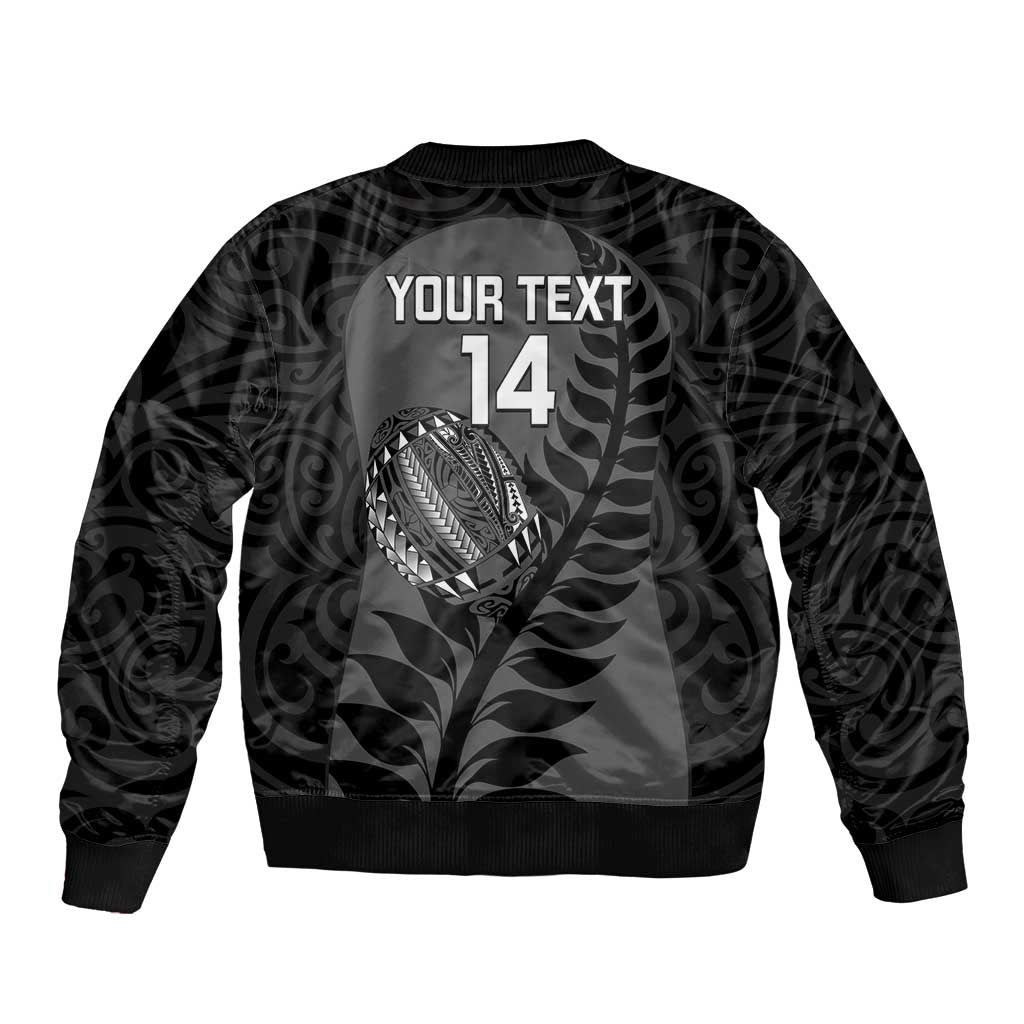 Custom New Zealand Silver Fern Rugby 2025 Bomber Jacket Go Champions Aotearoa Maori Black LT14 - Polynesian Pride