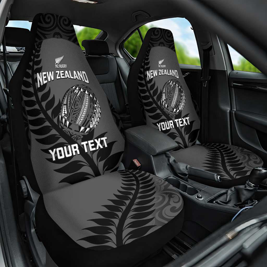 Custom New Zealand Silver Fern Rugby 2025 Car Seat Cover Go Champions Aotearoa Maori Black