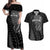 Custom New Zealand Silver Fern Rugby 2025 Couples Matching Off Shoulder Maxi Dress and Hawaiian Shirt Go Champions Aotearoa Maori Black