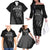 Custom New Zealand Silver Fern Rugby 2025 Family Matching Off The Shoulder Long Sleeve Dress and Hawaiian Shirt Go Champions Aotearoa Maori Black