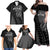 Custom New Zealand Silver Fern Rugby 2025 Family Matching Off Shoulder Maxi Dress and Hawaiian Shirt Go Champions Aotearoa Maori Black