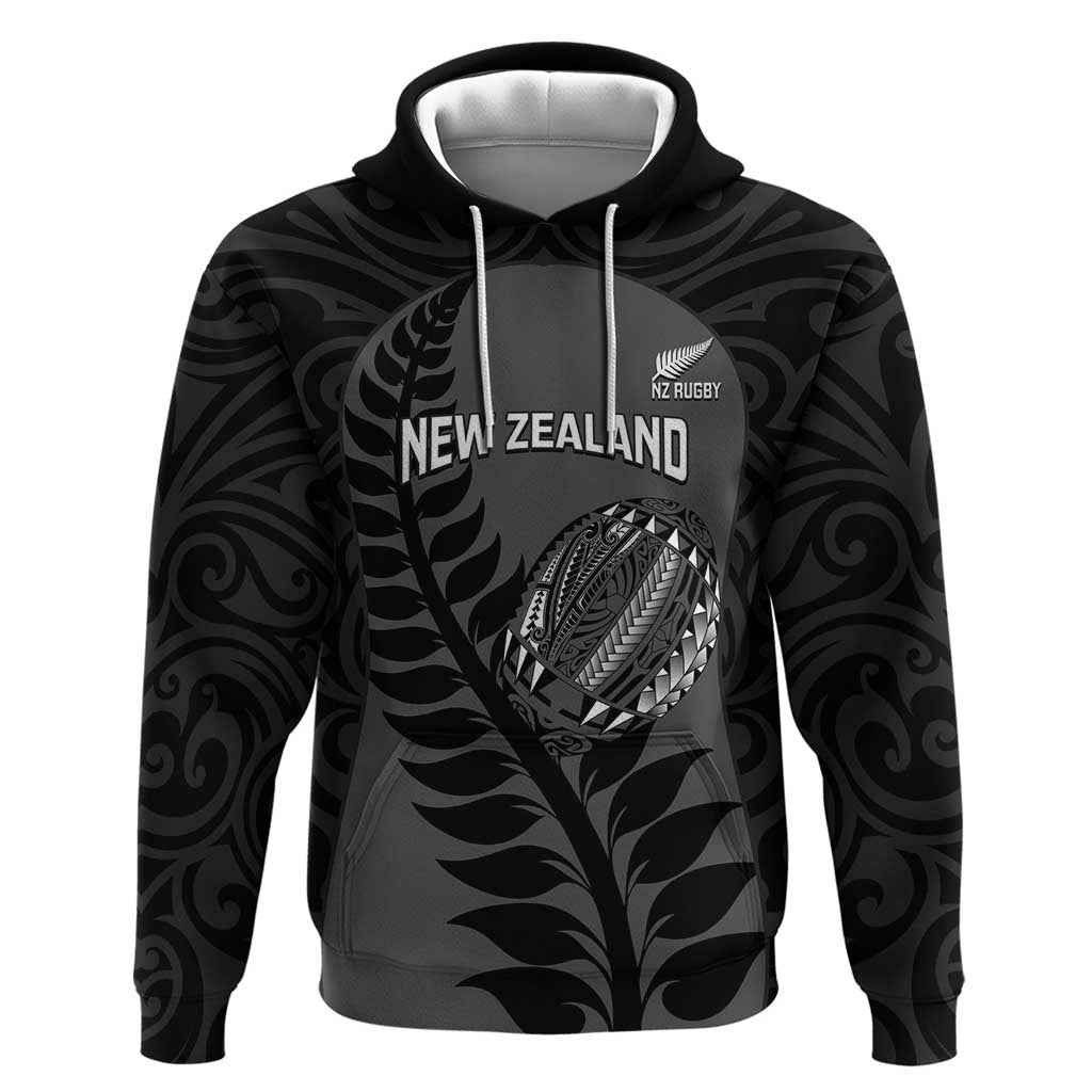 Custom New Zealand Silver Fern Rugby 2025 Hoodie Go Champions Aotearoa Maori Black LT14 Pullover Hoodie Black - Polynesian Pride