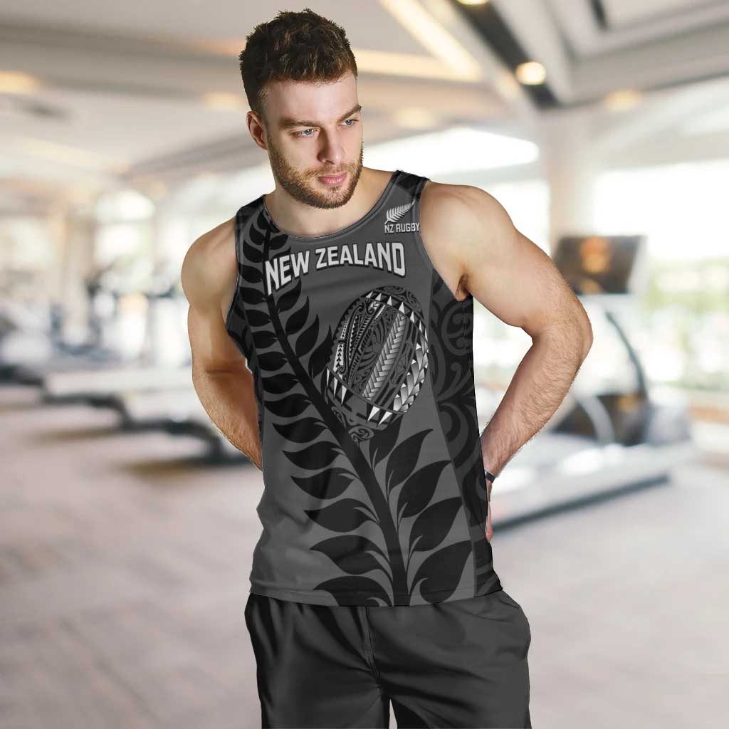 Custom New Zealand Silver Fern Rugby 2025 Men Tank Top Go Champions Aotearoa Maori Black