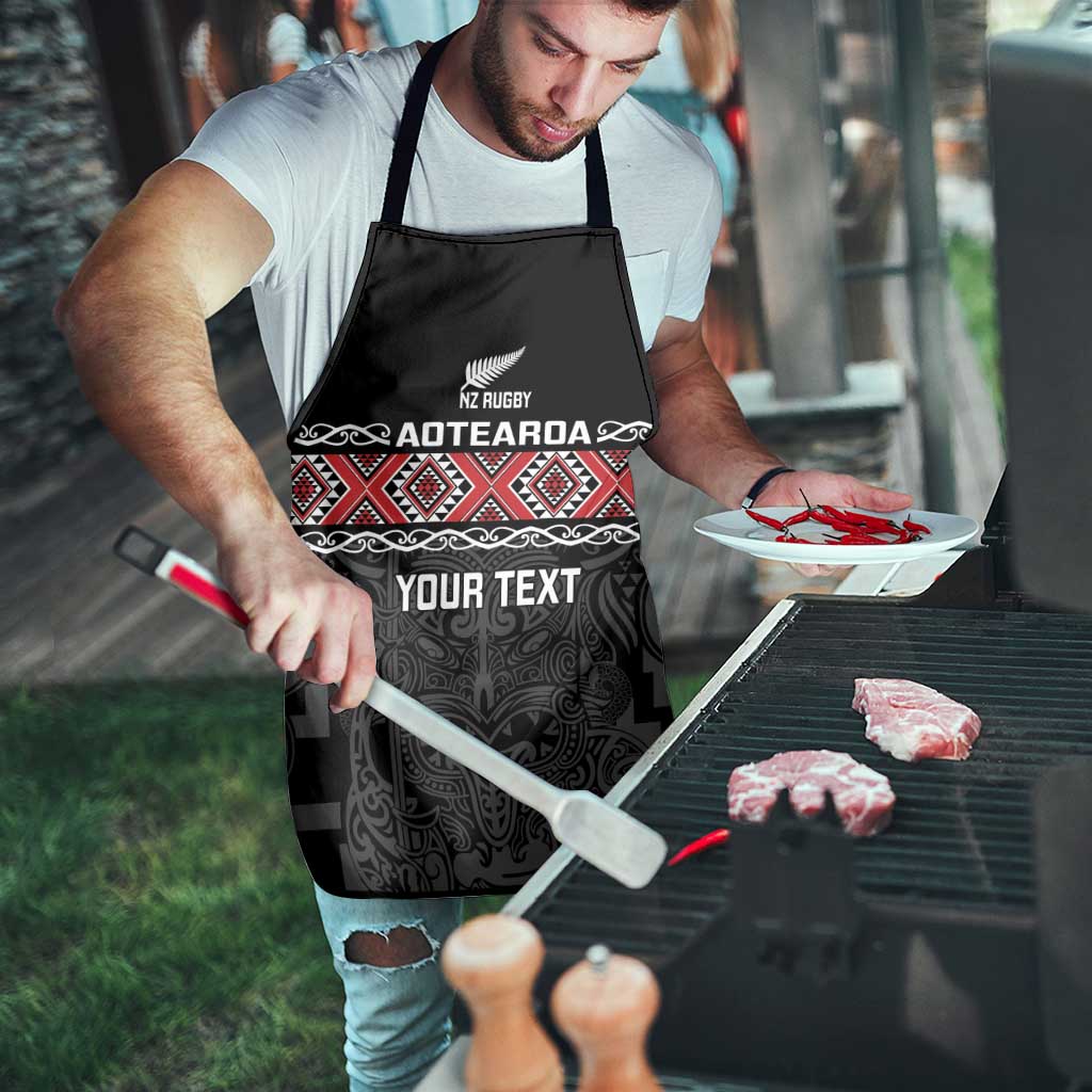 Custom New Zealand Silver Fern Rugby Apron All Black Maori Taniko Pattern LT14 - Polynesian Pride