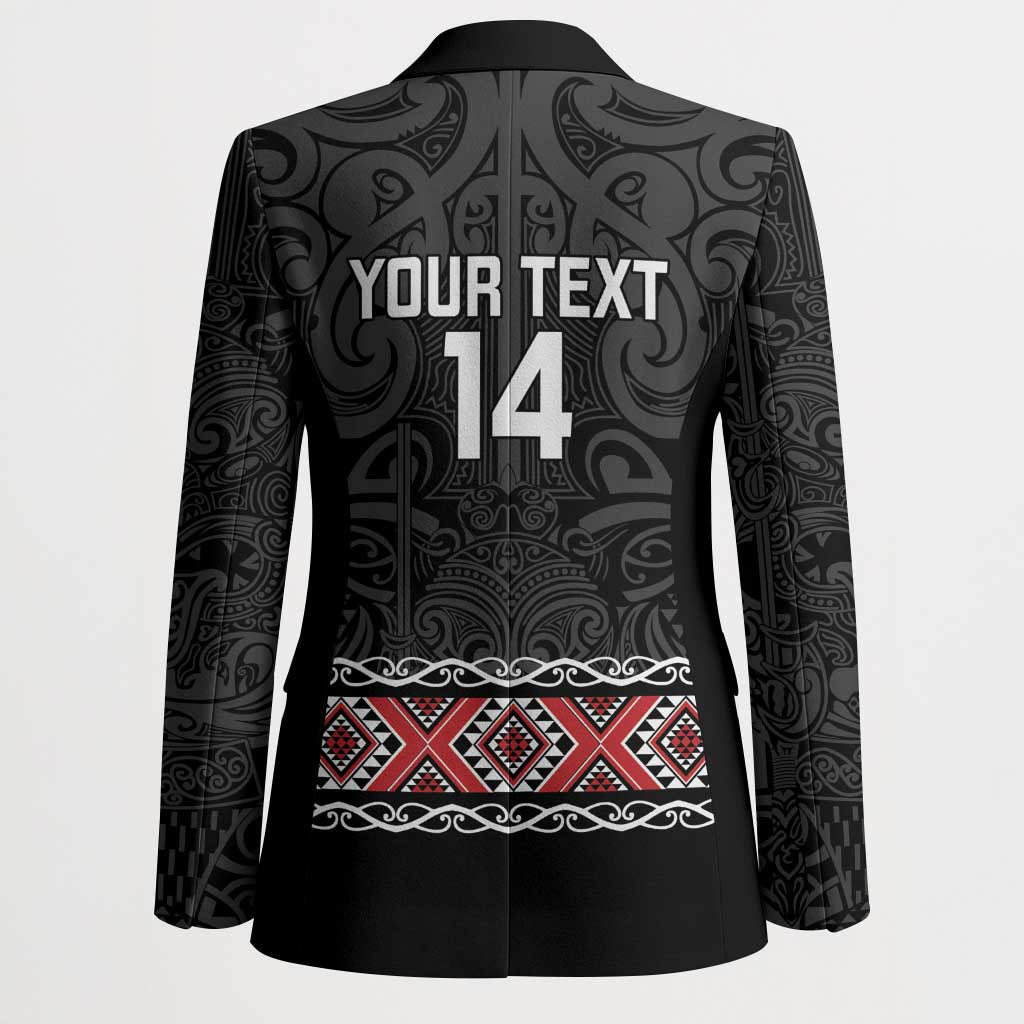 Custom New Zealand Silver Fern Rugby Blazer All Black Maori Taniko Pattern LT14 - Polynesian Pride