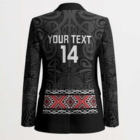 Custom New Zealand Silver Fern Rugby Blazer All Black Maori Taniko Pattern LT14 - Polynesian Pride