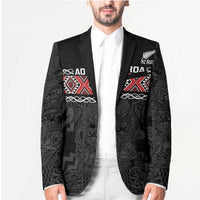 Custom New Zealand Silver Fern Rugby Blazer All Black Maori Taniko Pattern LT14 - Polynesian Pride